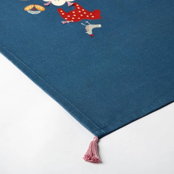 Table-runner, blue/red,