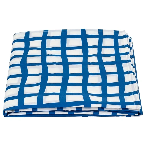 Tablecloth, patterned/blue white,