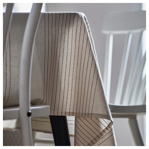 Tablecloth, stripe pattern red/natural,