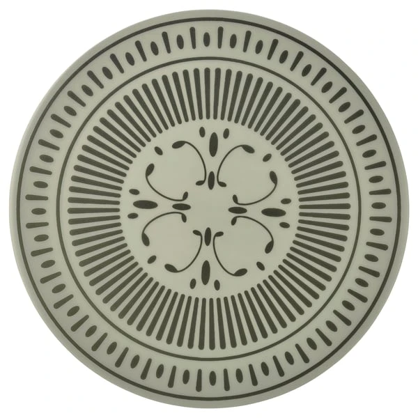مفرش أطباق, رمادي-أخضر/نقش بلاستيك,
