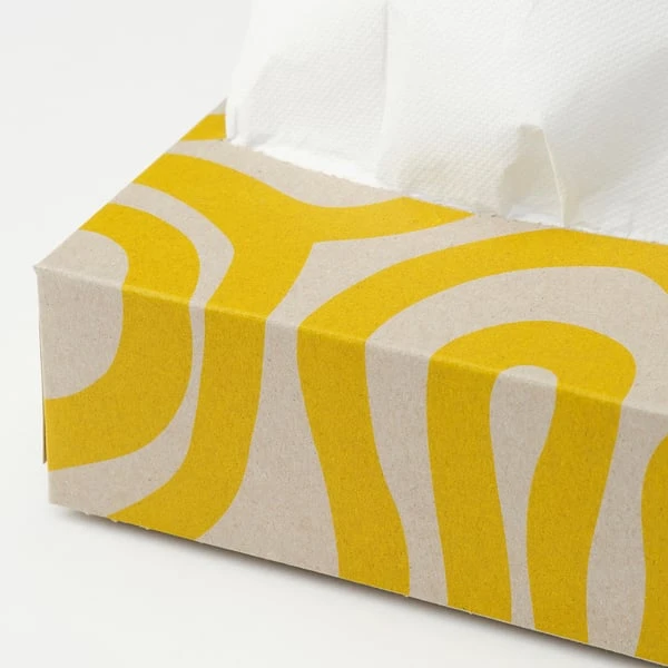 Paper napkin, patterned yellow/light brown,