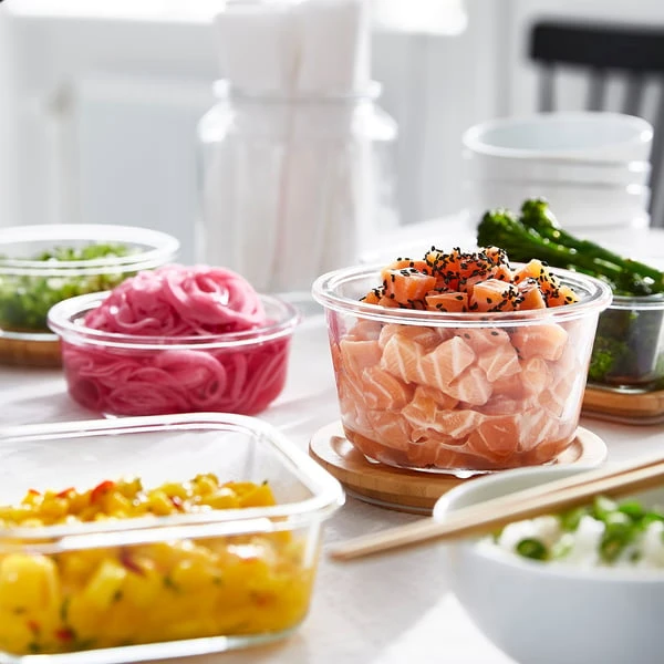 Food container, round/glass,