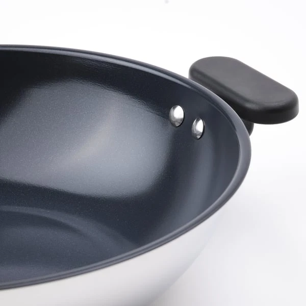 Wok, non-stick coating/stainless steel,