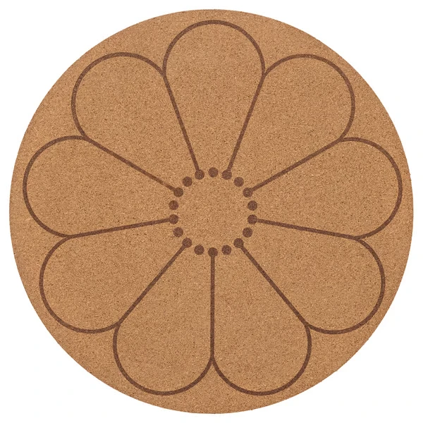 Place mat, cork/patterned flower,