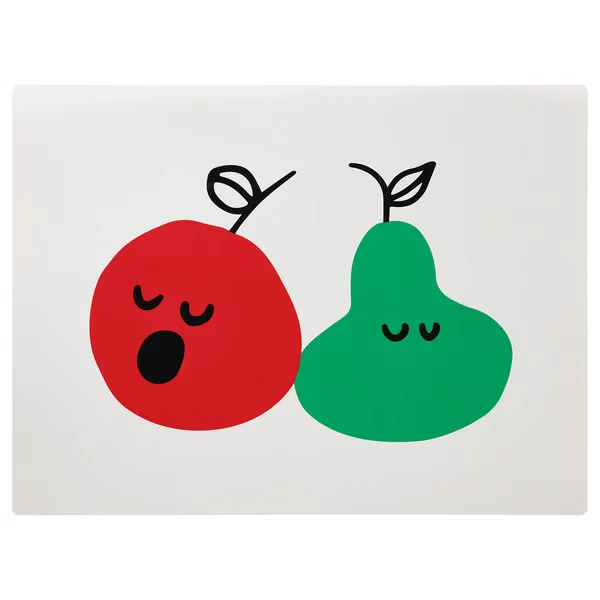 Place mat, red/green,
