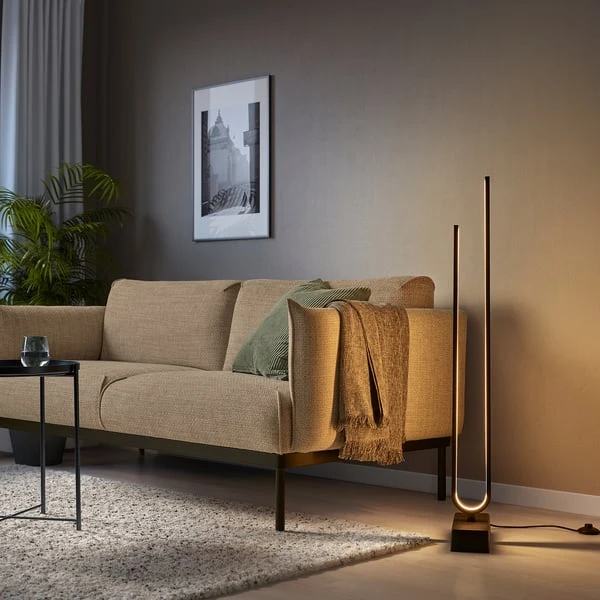 LED floor lamp, smart black