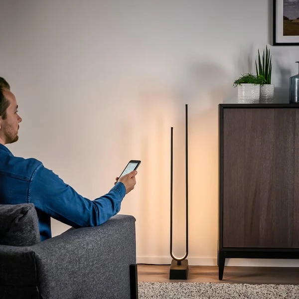 LED floor lamp, smart black