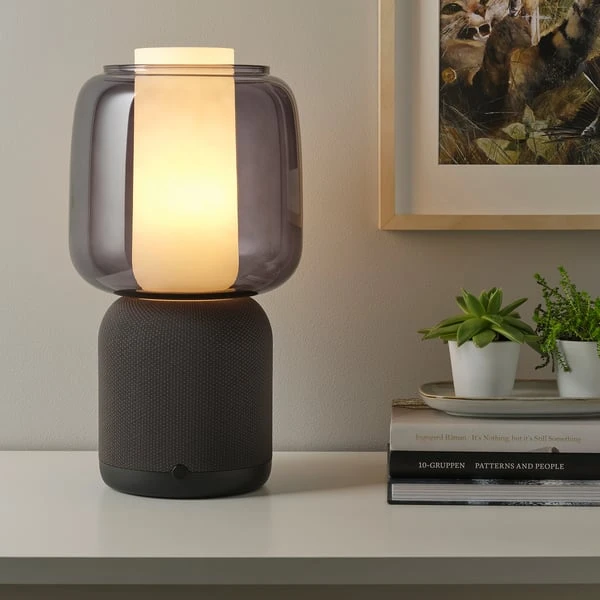 Speaker lamp base with WiFi, black/smart