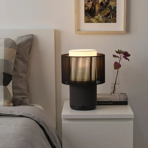 Speaker lamp base with WiFi, black/smart