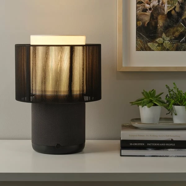 Speaker lamp base with WiFi, black/smart