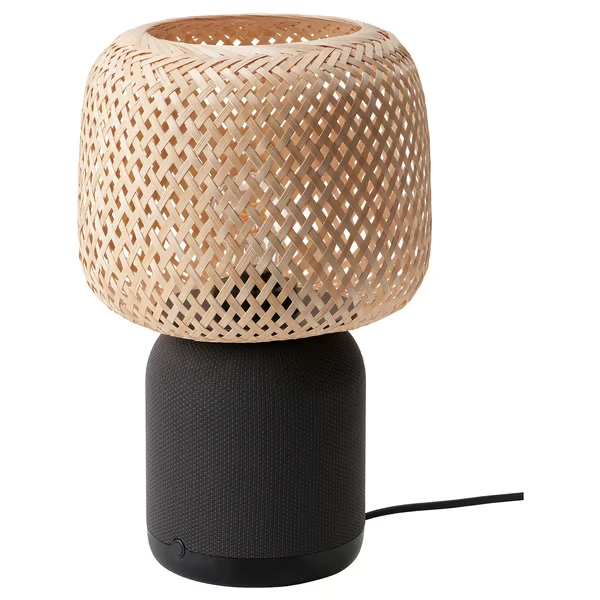 Speaker lamp w Wi-Fi, bamboo shade