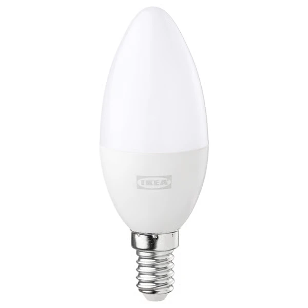 لمبة LED E14 470 لومن, قابل للخفت لاسلكي طيف أبيض/نجفة أبيض أوبال