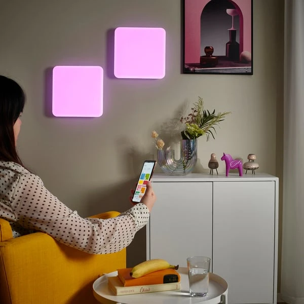 لوحة إضاءة حائطية LED, ذكي خافض للضوء/سلك داخلي طيف أبيض وملون,