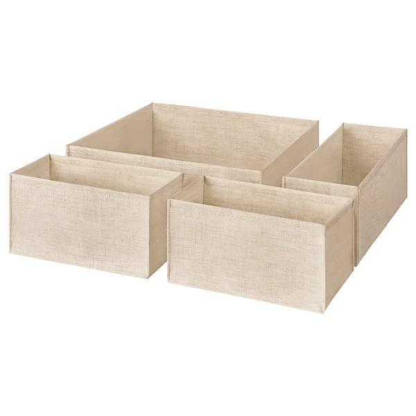 Drawer organisers, set of 4, beige
