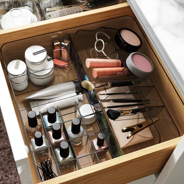 Box with compartments, grey,
