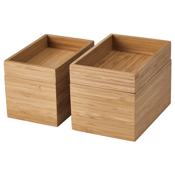 4-piece bathroom set, bamboo