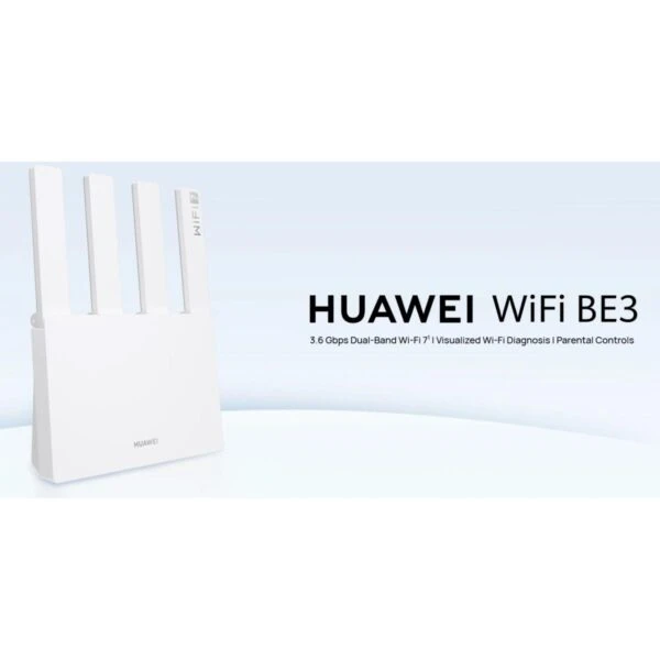 HUAWEI WiFi BE3 Extremely Fast Wi-Fi 7 With 3.6 Gbps BE3600 Dual-Band Router, WAN/LAN Auto Adaptation (1×2.5GE, 3xGE), EasySetting