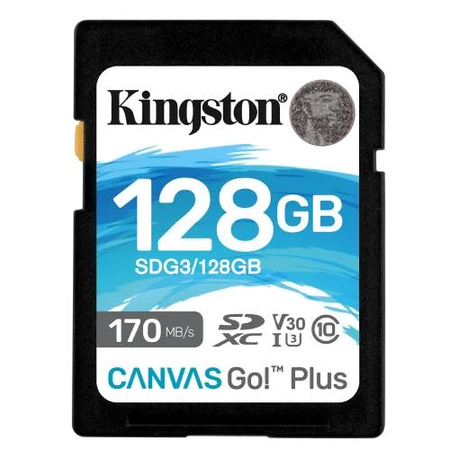 Kingston 128GB Canvas GO! بالإضافة إلى بطاقة ذاكرة SD [SDG3/128GB]