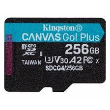 Kingston 256GB Canvas GO! بالإضافة إلى microSD - ما يصل إلى 200 ميجابايت/ثانية قراءة - SDCG4/256GB