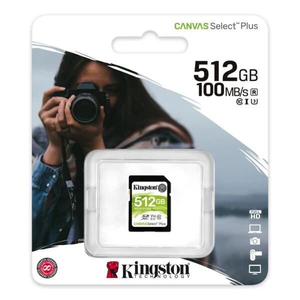 Kingston 512GB Canvas حدد بالإضافة إلى بطاقة ذاكرة SD [SDS2/512GB]