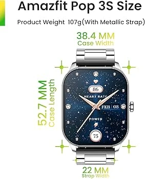 Amazfit Pop 3S Smart Watch with 1.96″ AMOLED Display