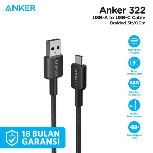 Anker 322 USB-A to USB-C Cable
