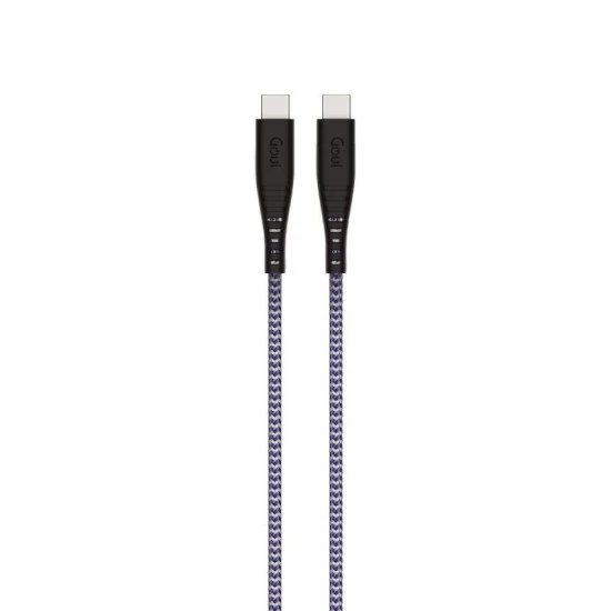 Goui FLEX Type C-C Kevlar Cable 60W 1.5Mtr White Dark Blue