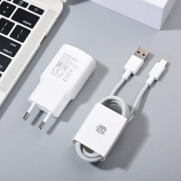 Infinix XC09 18W Charger 9V2A Fast Charging Power Adapter 6A USB Type C Cable