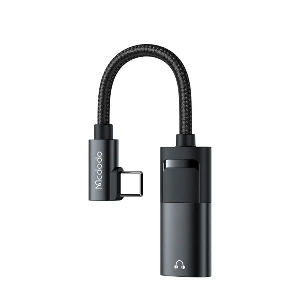 MCDODO CA188 TYPE-C TO TYPE-C AND DC3.5MM CABLE (60W PD) – BLACK