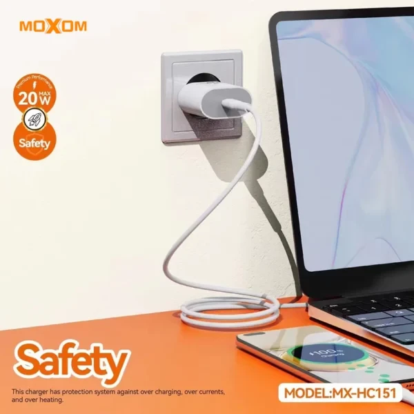 Moxom 20W PD Fast Charger Adaptor Single Port MX-HC151