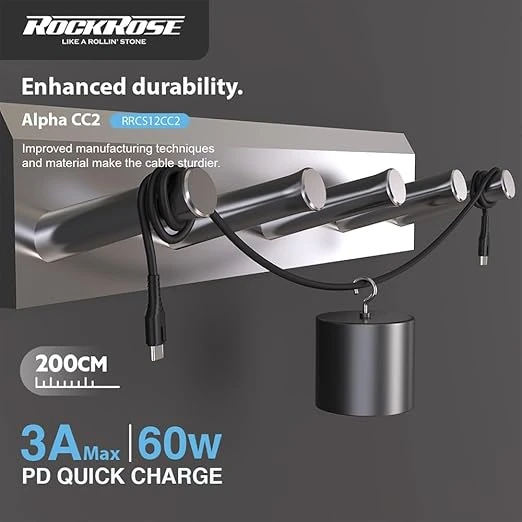 ROCKROSE ALPHA CC2 60W USB-C to USB-C 2.0m Charging Cable
