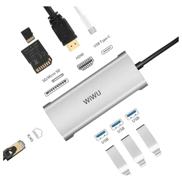 WIWU Alpha 8 In 1 USB-C Hub A831HRT,