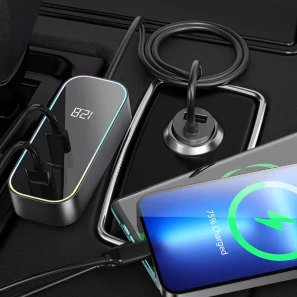 WIWU WI-QC014 120W PD+QC KIRSITE EXTEND FAST CAR CHARGER MULTI-PORT