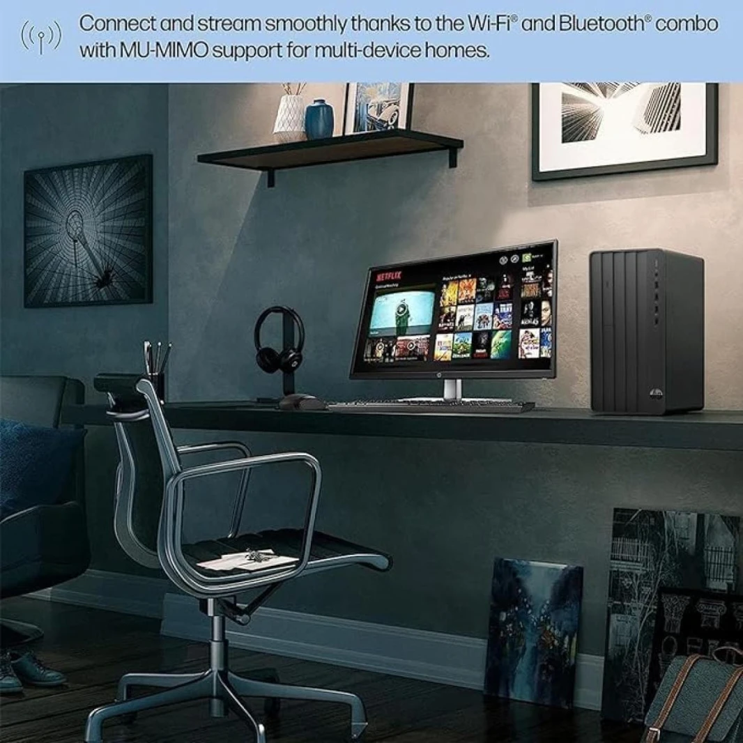 PC HP Pro Tower 290 G9 Desktop Intel® Core™ i7-13700, 16 GB DDR4-3200 MHz (Customized), 512 GB SSD  (Wireless- Bluetooth Integrated) + 22inch 75Hz, AMD Free Sync with 1xVGA, 1xDisply Port| 13th Generation
