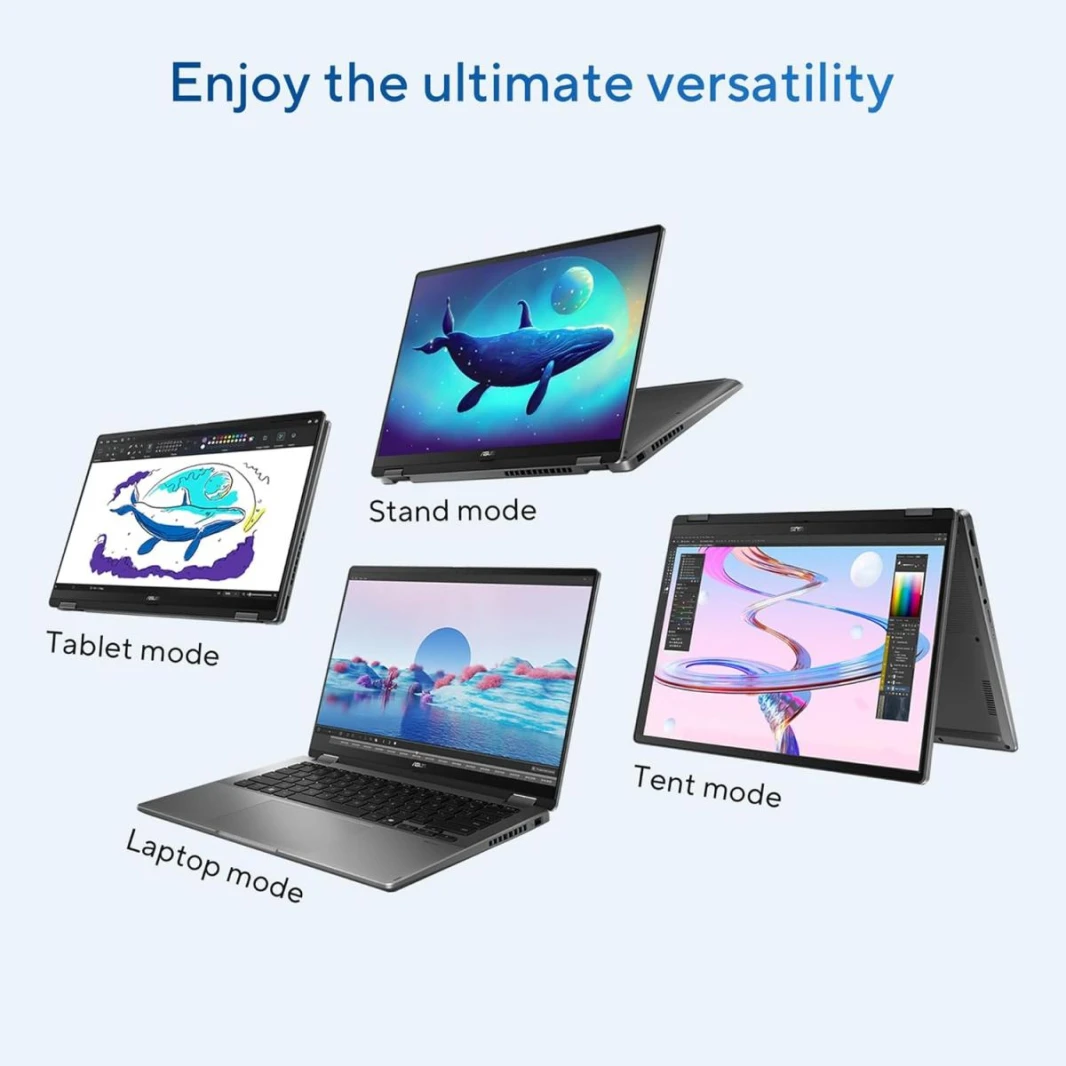 Laptop ASUS Vivobook 14 Flip (2025) NEW Intel® Core™ Ultra 7 Processor 256V, Intel® Arc™ Graphics up to 47TOPS 14.0-inch Touch OLED WUXGA (1920 x 1200) w/ Stylus - Windows 11 Home