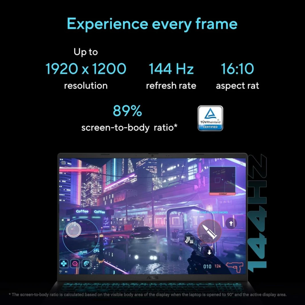 Gaming Laptop ASUS V16 (2025) Elevate Gaming & Creativity Intel® Core™ 7 Processor 240H Up to 5.2 GHz NVIDI GeForce RTX™ 4050 Laptop GPU 6GB 16.0-inch FHD+ 144Hz - Matte Black