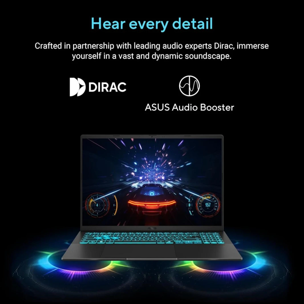 Gaming Laptop ASUS V16 (2025) Elevate Gaming & Creativity Intel® Core™ 7 Processor 240H Up to 5.2 GHz NVIDI GeForce RTX™ 4050 Laptop GPU 6GB 16.0-inch FHD+ 144Hz - Matte Black