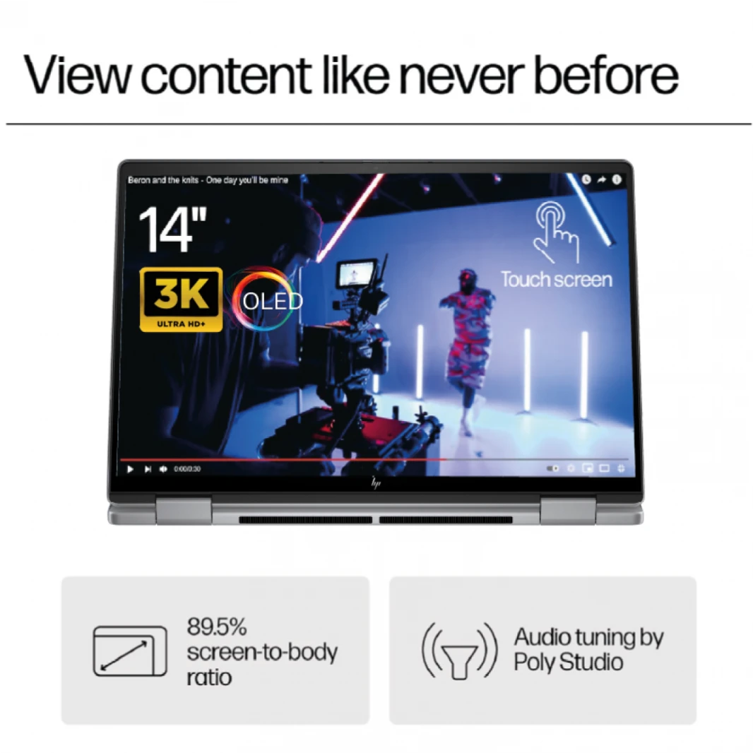 HP Envy x360 2-in-1 Laptop 14-fc0043ne Intel® Core™ Ultra 7 155U Intel® Evo™ 14" Touch-Screen, 3K OLED 120 Hz Windows 11 Home with Tilt Natural Silver Pen - Meteor silver