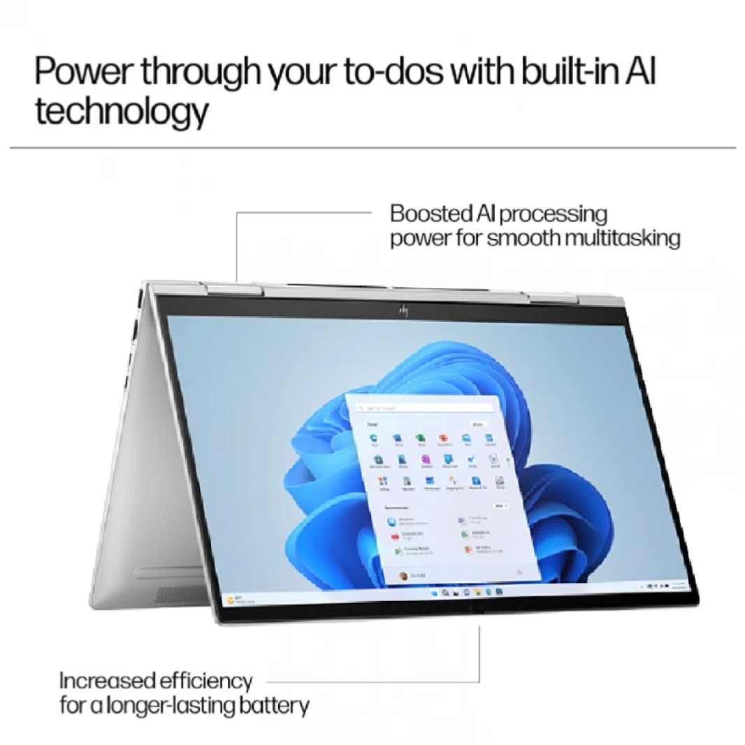 HP Envy x360 2-in-1 Laptop 14-fc0043ne Intel® Core™ Ultra 7 155U Intel® Evo™ 14" Touch-Screen, 3K OLED 120 Hz Windows 11 Home with Tilt Natural Silver Pen - Meteor silver