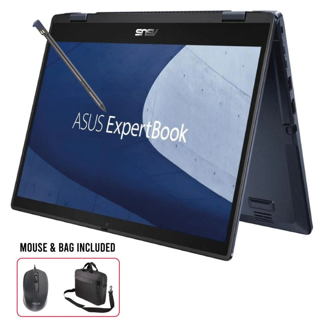 Asus ExpertBook B3 Flip Laptop Intel Core i5-1335U 4.6 GHz 16GB RAM, 512GB SSD 14" X-360 Touch FHD Display Bag, Mouse & Stylus Included