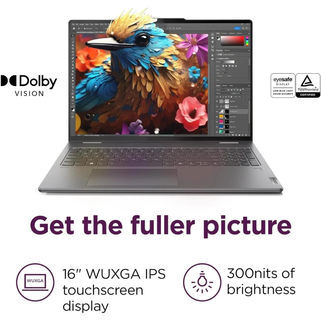 Laptop Yoga 7 2-in-1 16IML9 Intel Core™ Ultra 5 125U Intel® AI Boost 16GB DDR5X 16" WUXGA IPS 300nits Touch Display Windows 11 Home - Storm Grey