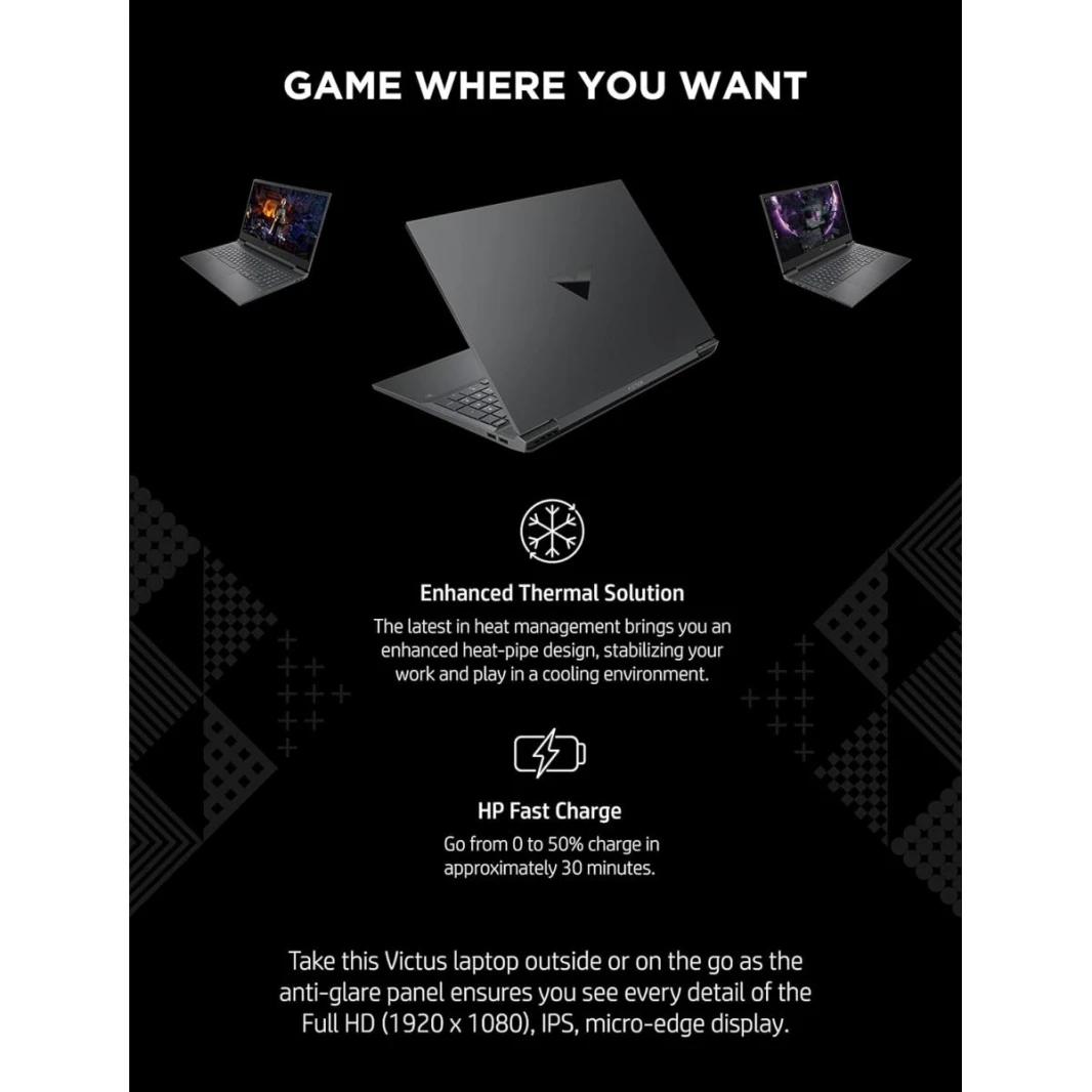 Victus Gaming Laptop 15-fa1130ne 13th Gen Intel Core™ i7-13700H High-Perform. Processor NVIDIA GeForce RTX™ 4060 GPU 15.6" 144Hz FHD - Ceramic white