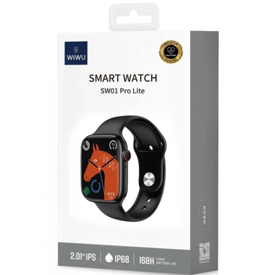 WiWU Smart Watch SW01 Pro Lite WiWU Smart Waterproof IP68 Stainless steel Screen Size 2.01 inch  - 18 Month Warranty