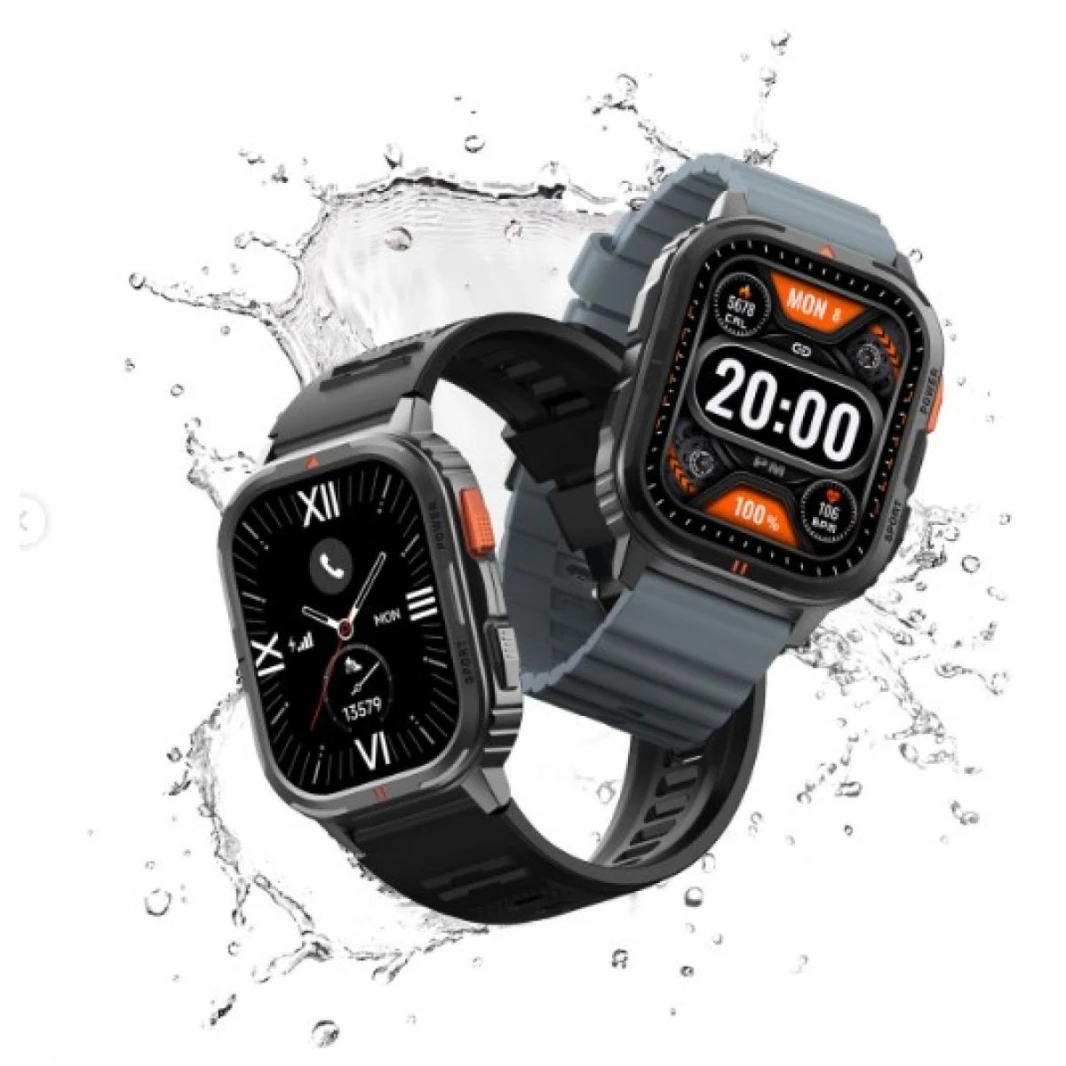 WiWU SW05 Smart Watch Large display, Long Battery Life Comes with 2 Straps, Water resistance - 18 Month Warranty