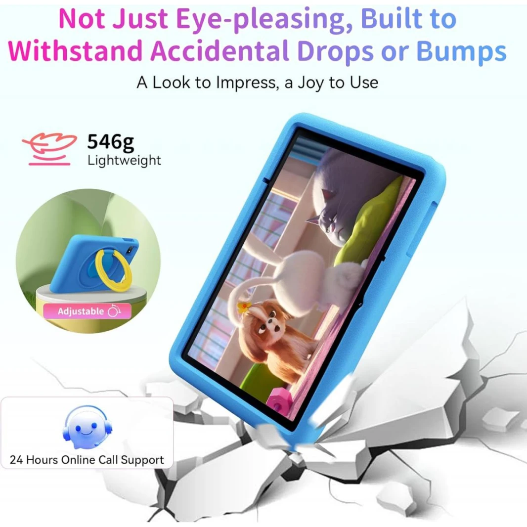 Blackview Kids Tablet,10 inch,12GB+128GB, 5G WiFi,Widevine L1,Parent Control,Kids Space for Toddler,Android 14, Tab A6Kids with case