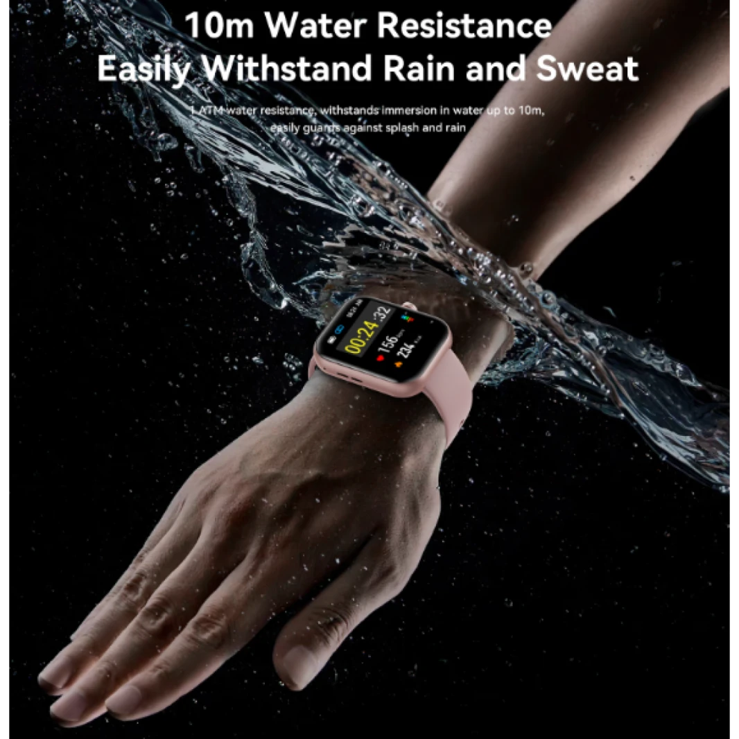 JOYROOM JR-FT5 Plus Fit-Life Series Smart Watch (Answer/Make Call) Black Apple IOS, Android - Silver - 18 Months Warranty - Pink