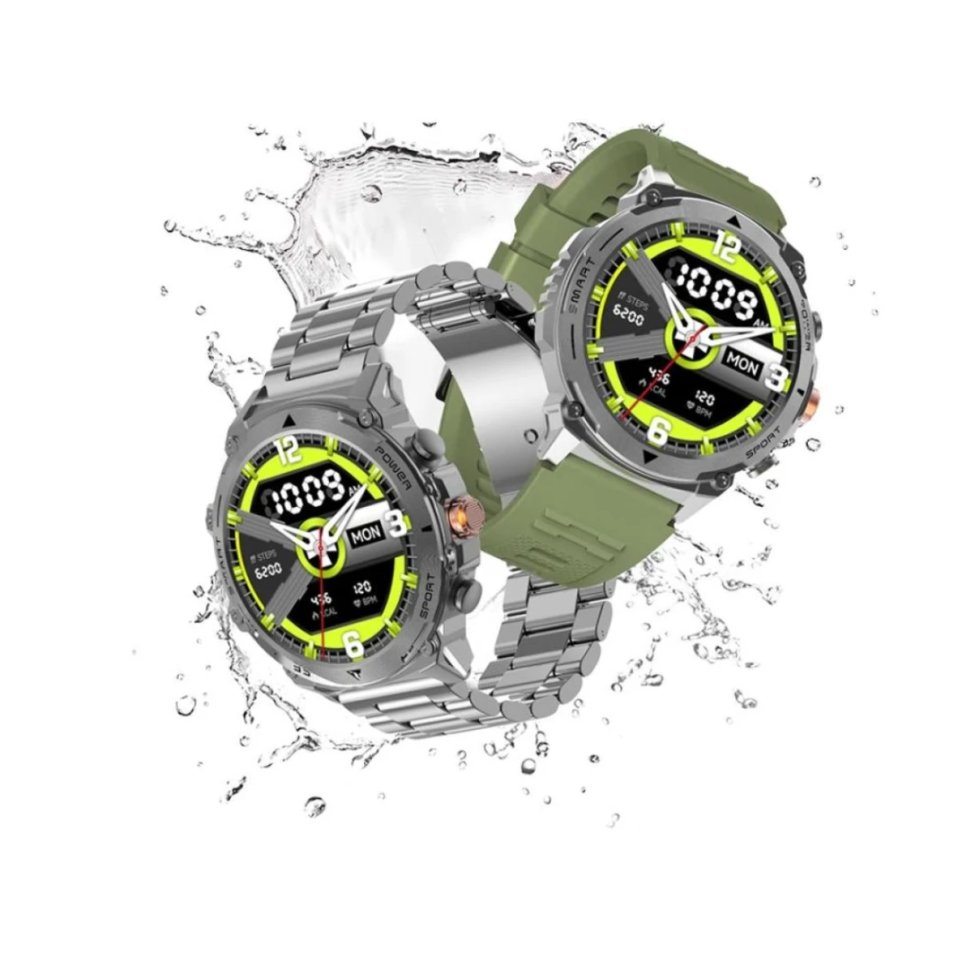 WiWU Smart Watch SW03 1.43"AMOLED, Multi Language, Heart Rate, Blood Oxygen, Sleep Monitor, Waterproof IP68 ,  for Phone Zinc Alloy Health sports Smart - 18 Month Warranty