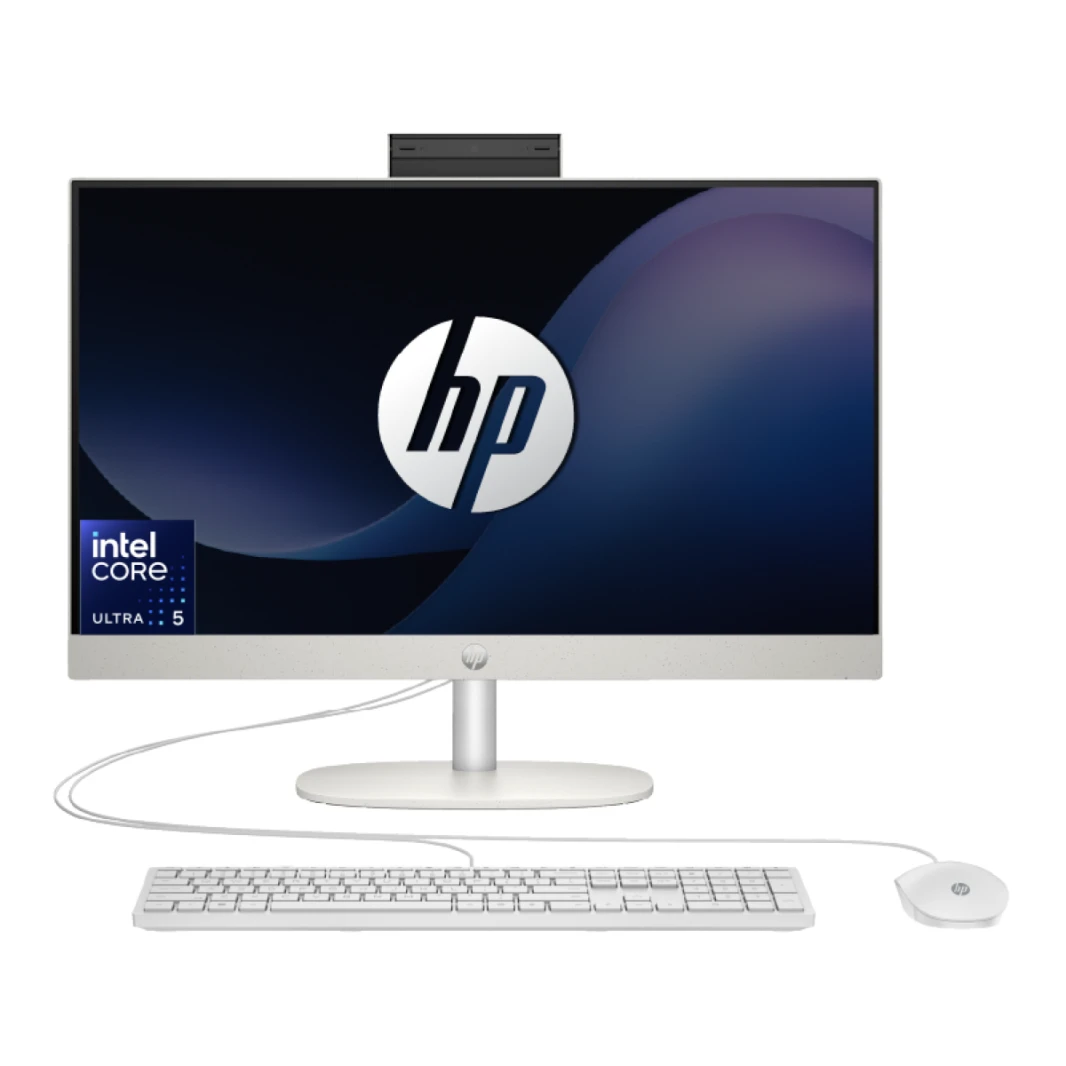HP All-in-One AIO 24-cr1006ne PC Intel Core™ Ultra 5 125U Up to 4.3 GHz Processor 16 GB DDR5 5600 MHz RAM 23.8" FHD Non-Touch IPS Display