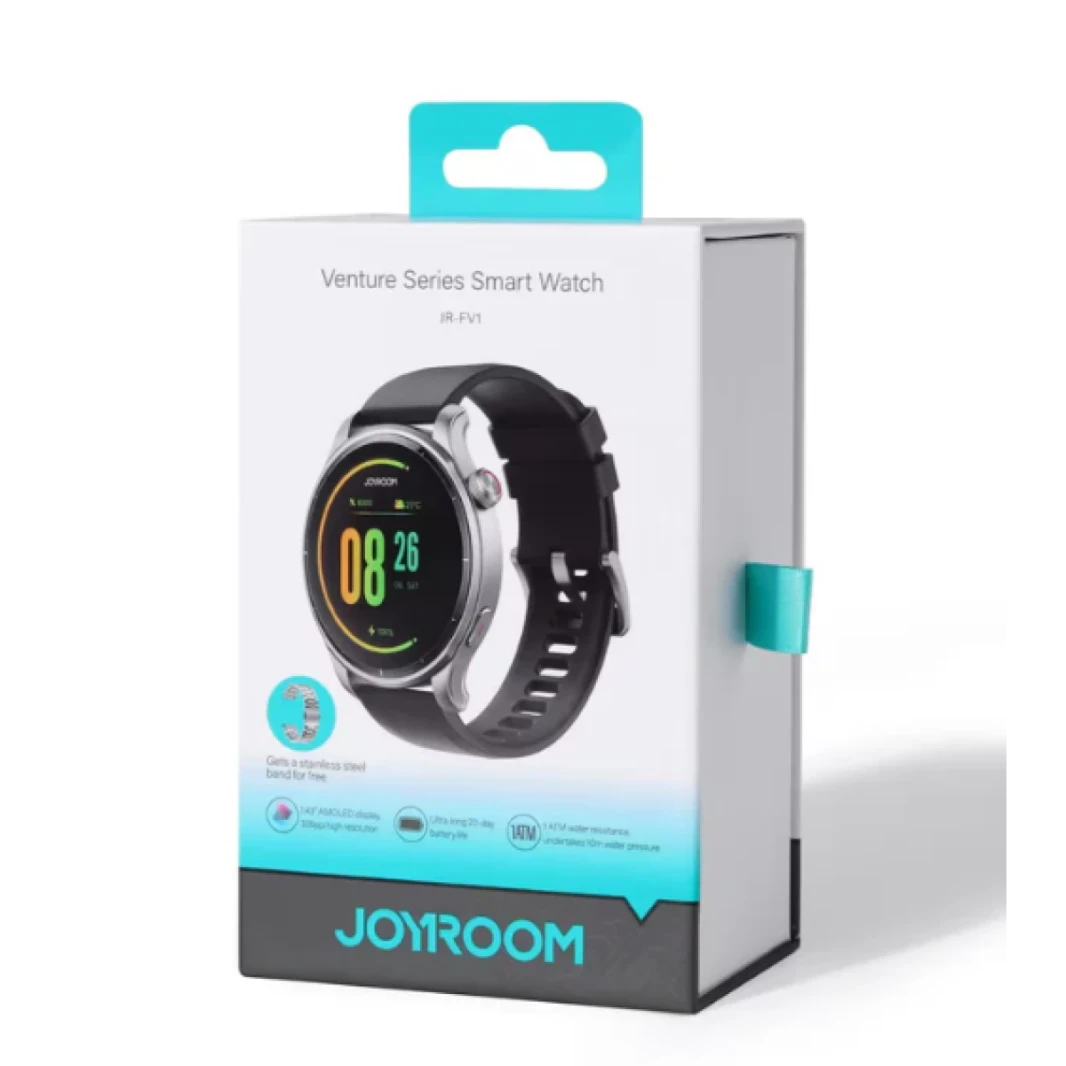 JOYROOM JR-FV1 Venture Series Smart Watch AMOLED display Large battery capacity 20-day battery life (Make/Answer Call) Black