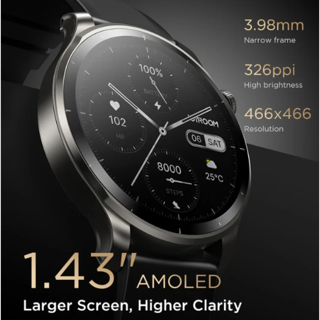JOYROOM JR-FV1 Venture Series Smart Watch AMOLED display Large battery capacity 20-day battery life (Make/Answer Call) Black